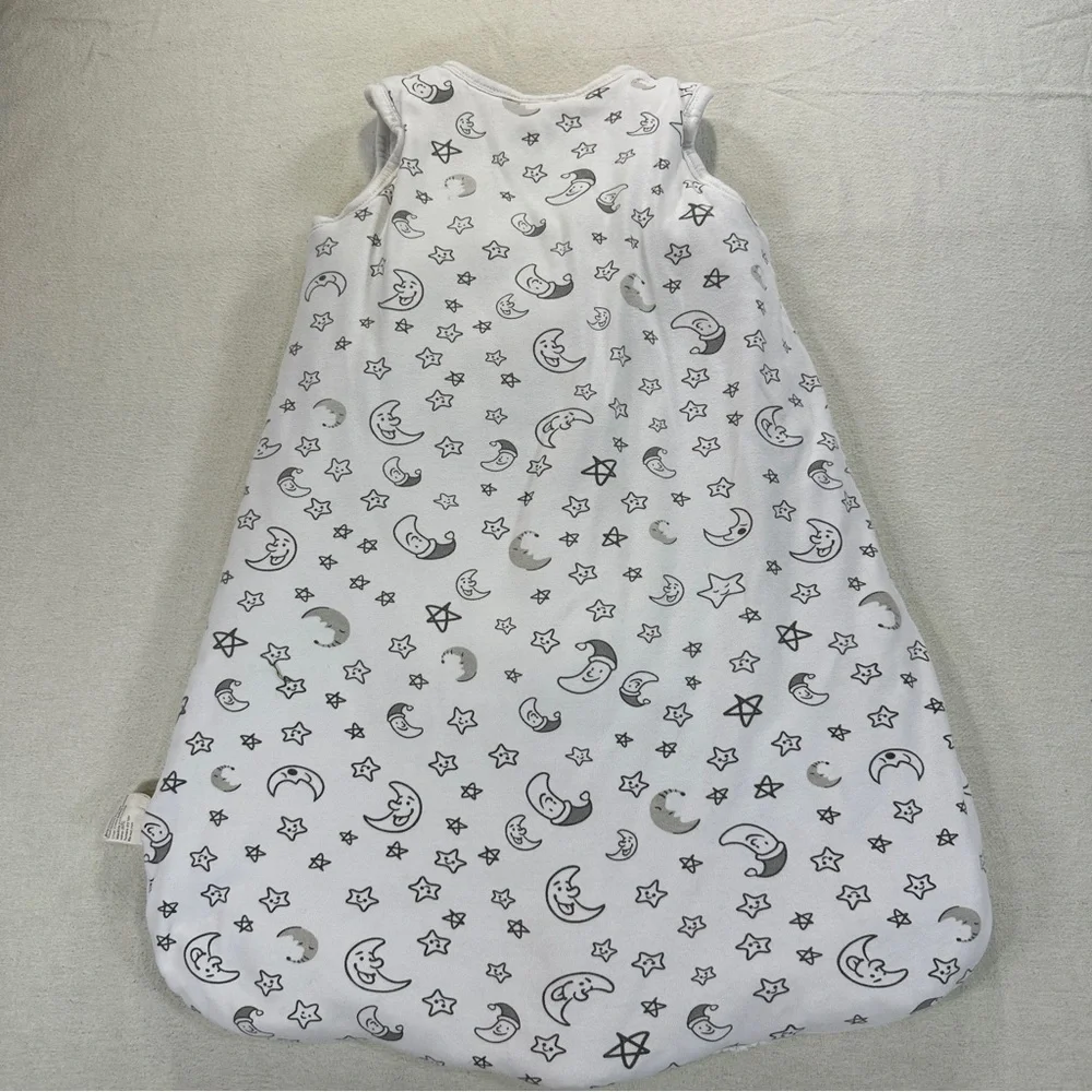 Mosebears Sleeveless Baby Sleep Sack with Moon and Star Print Sz M 6-12M